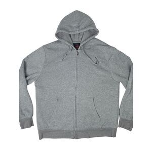Yoki Outerwear Mens XL Full Zip Hoodie Gray Fleece Lined Cozy Soft